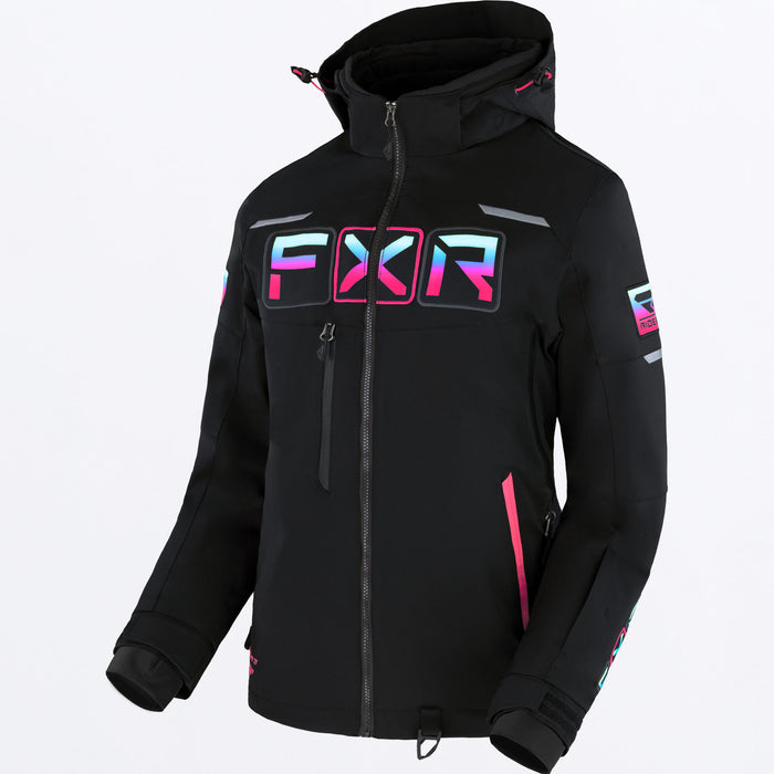 FXR Women's Maverick Jacket Black/Sky-E Pink Fade