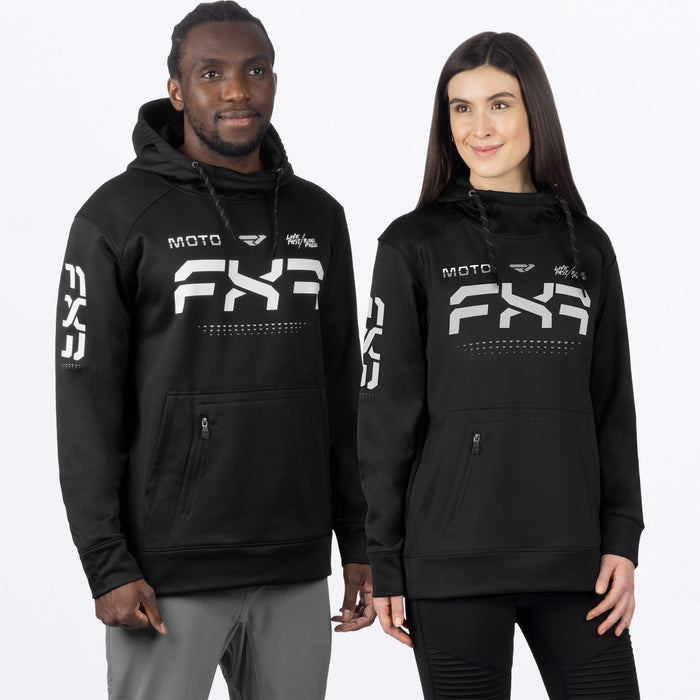 FXR Unisex Moto Tech Pullover Fleece Black/White