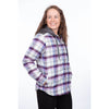 Klim Women's Big Sky Fleece Lined Flannel Hoody Lavender Heist/Asphalt