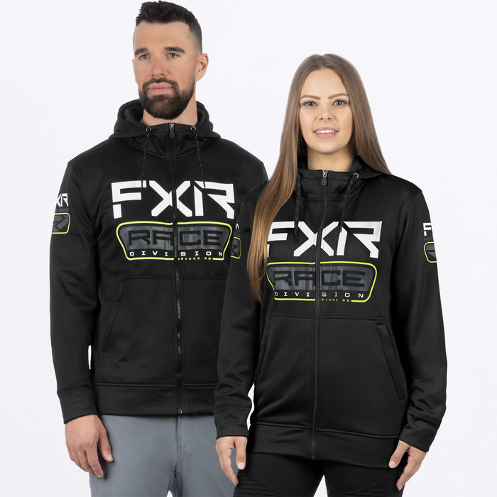 FXR Unisex Race Div Tech Zip Fleece Black/Hi-Vis