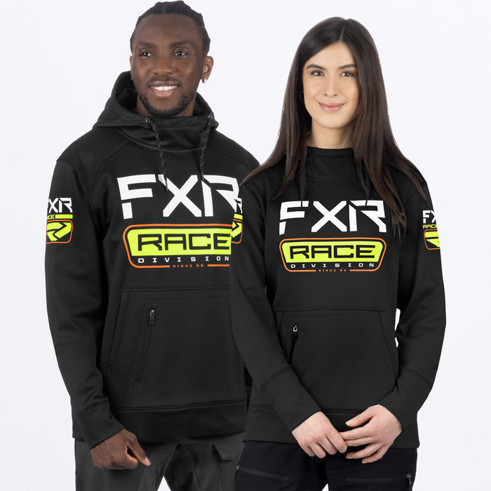 FXR Unisex Race Div Tech Pullover Fleece Black/Hi-Vis