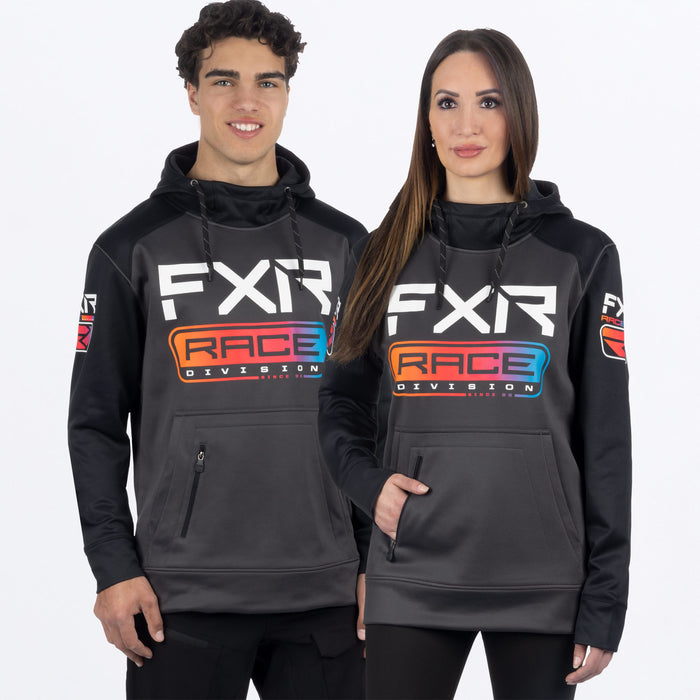 FXR Unisex Race Div Tech Pullover Fleece Asphalt/Spectrum