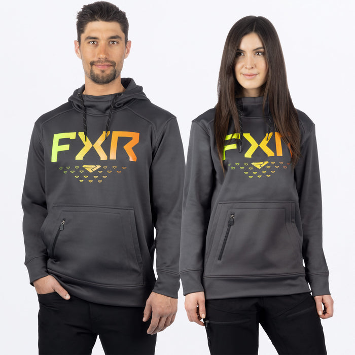 FXR Unisex Helium Tech Pullover Fleece Asphalt/Inferno
