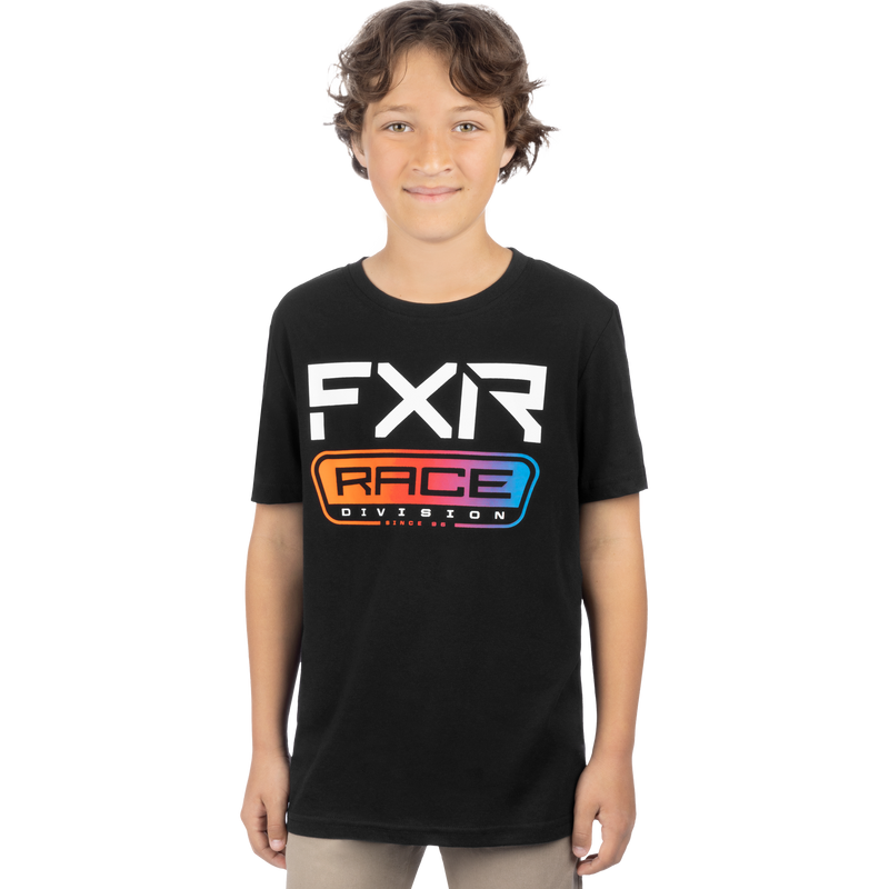 FXR Youth Race Division Tee Black/Spectrum