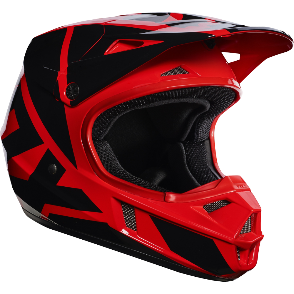 Fox Racing V-1 Race Youth Helmet Red - 1