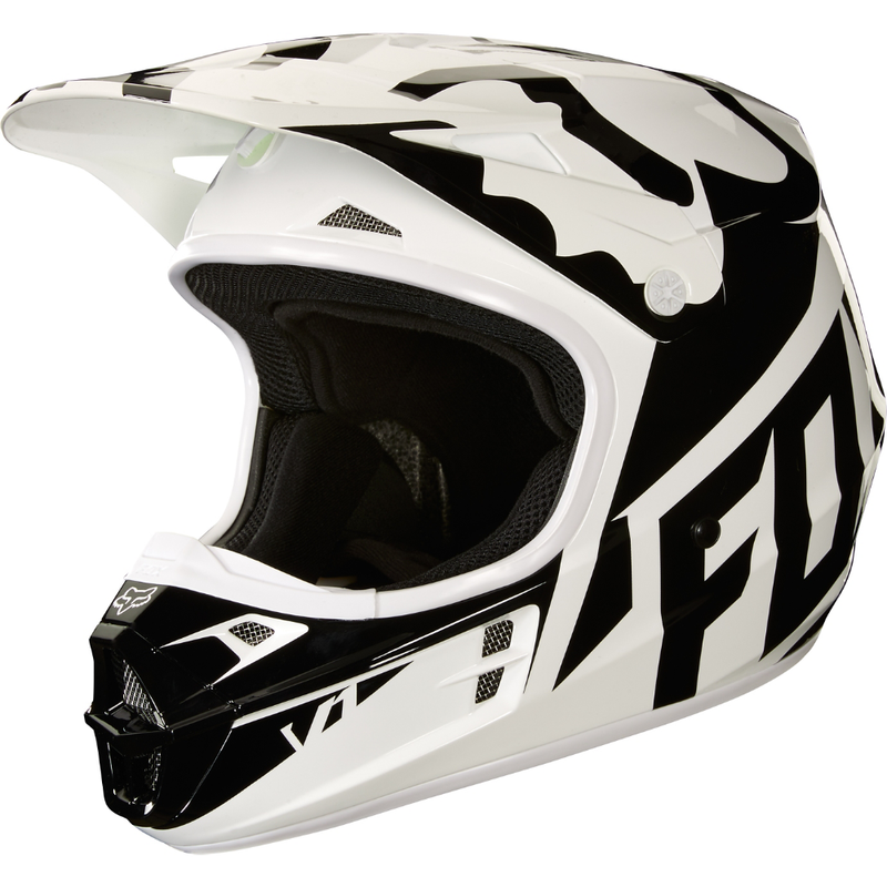 Fox Racing V-1 Race Helmet 2018 White/Green