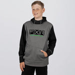 FXR Youth Helium Tech Pullover Fleece Char Heather/Lime