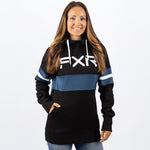 FXR Women's Stripe Pullover Fleece Black/Ocean