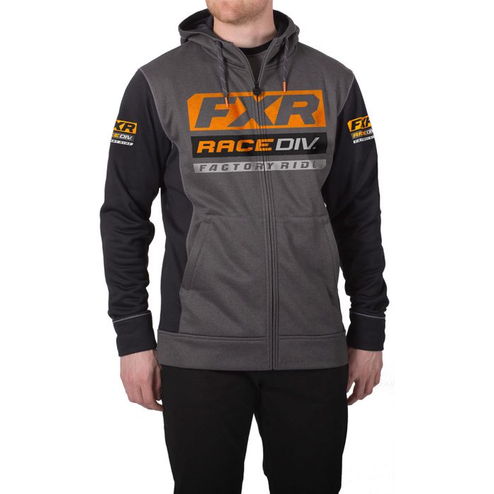 FXR Race Division Tech Zip Fleece Char/Orange