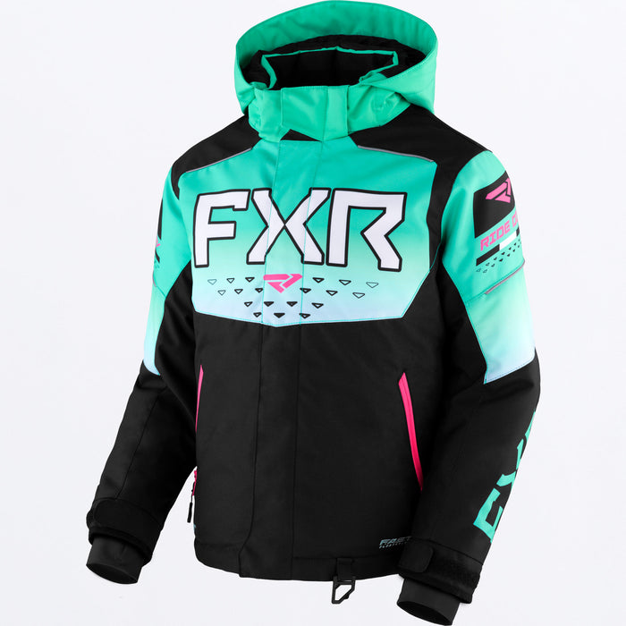 FXR Youth Helium Jacket Black/Mint Fade/E Pink
