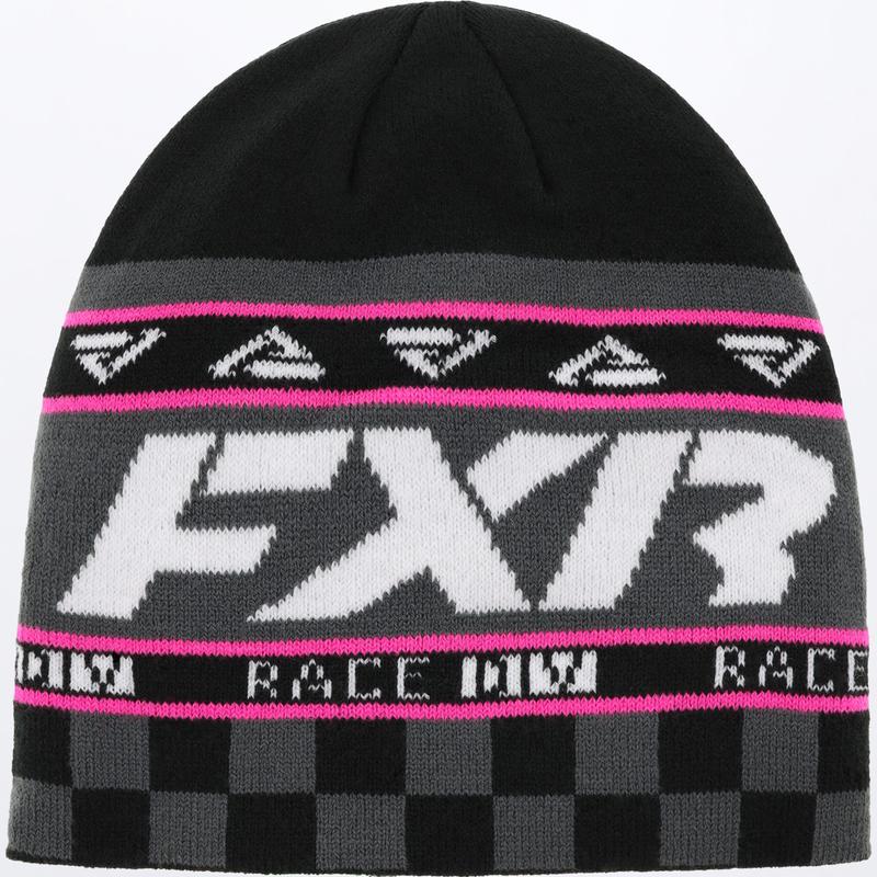 FXR Youth Race Division Beanie Black/Electric Pink
