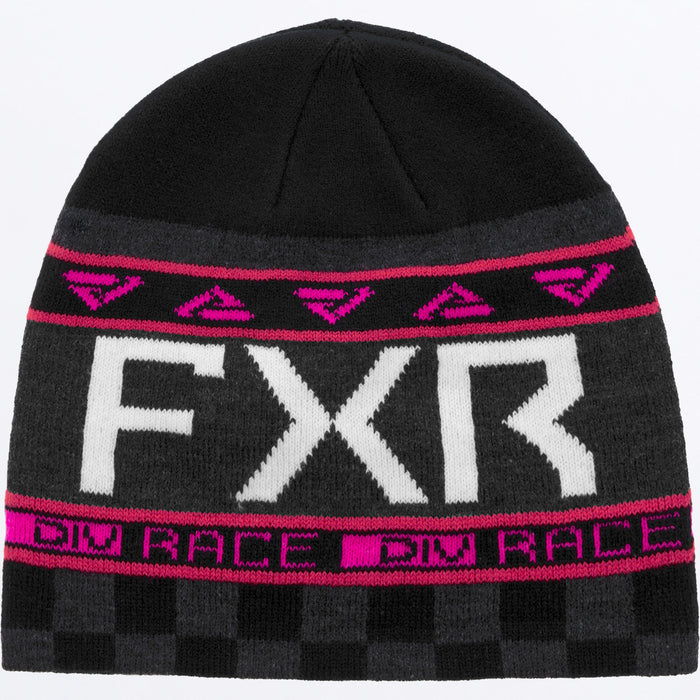 FXR Youth Race Division Beanie Black/Electric Pink