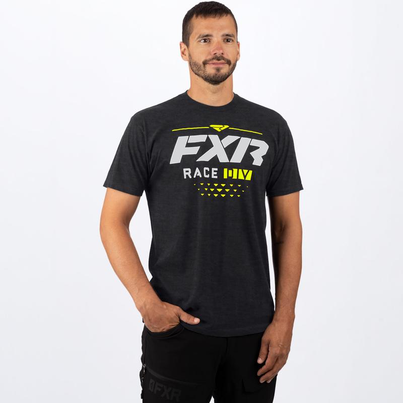 FXR Men's Race Div Premium Tee Char Heather/Hi-Vis