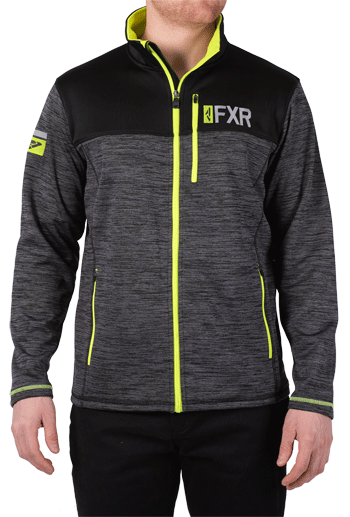 FXR Elevation Tech Zip Fleece Charcoal/HiVis