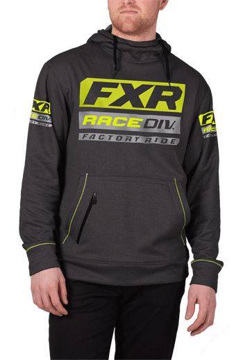 FXR Race Division Tech Pullover Fleece Charcoal/Hi-Vis