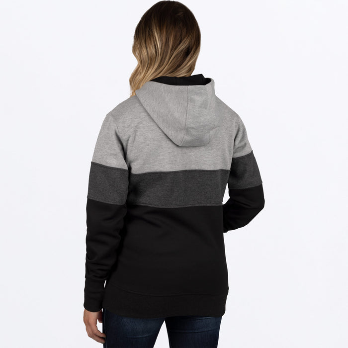 FXR Women's Stripe Pullover Fleece Black/Grey