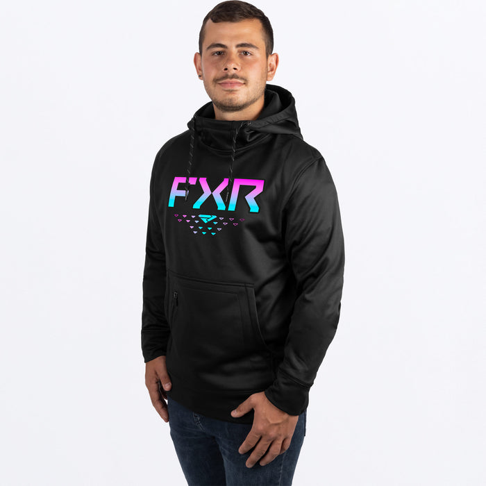 FXR Men's Helium Tech Pullover Fleece Black/E Pink-Sky