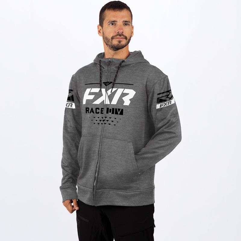 FXR Men's Race Division Tech Zip Fleece Grey Heather/White