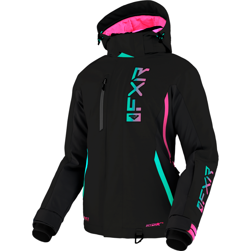 FXR Evo FX Womens Jacket Black/Mint/Electric Pink Fade