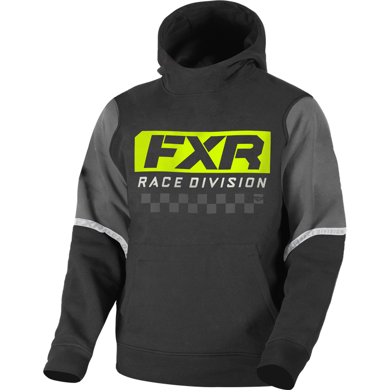 FXR Race Division Youth Pullover Fleece Black/Hi-Vis