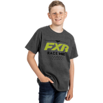 FXR Youth Race Division Tee Grey Heather/Hi-Vis