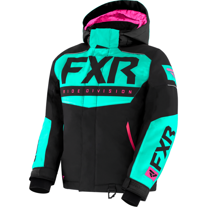 FXR Helium Youth Jacket Black/Mint/Electric Pink