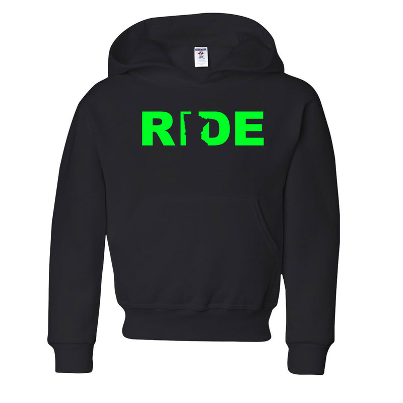 Ride MN Youth Pullover Hoody Black/Green