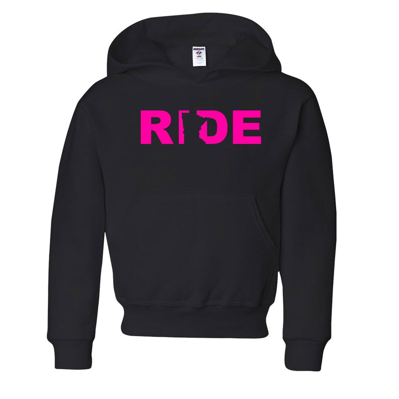Ride MN Youth Pullover Hoody Black/Pink